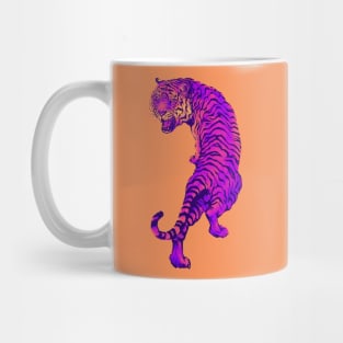 Cyberpunk Neon Pink and Orange Tiger Mug